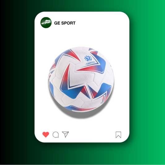 BALON FUTBOL BLANCO CON TRAZOS AZUL Y ROJOS-GES